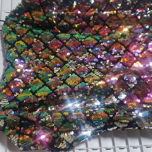 Topshop US 2 Multicolored Mirror Sequin Bodycon Cocktail Party Dress - Picture 5 of 11